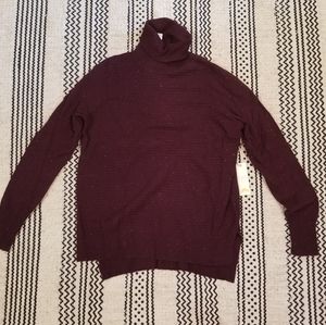 Purple speckled wool turtleneck